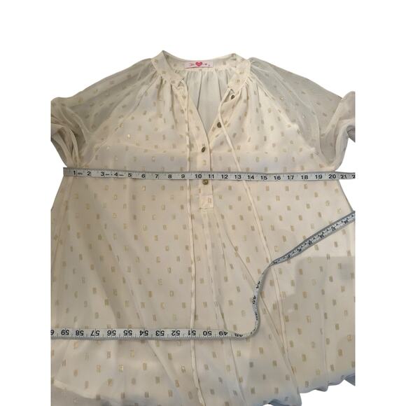 Buddy Love Women's Landry Metallic Gold V-Neck Tunic Blouse Size Small - Picture 6 of 8